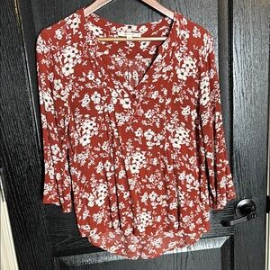 Fun 2 Fun Orange and White Blouse Top